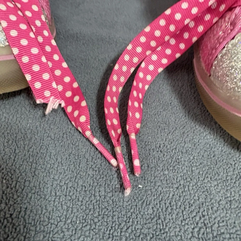 Disney Minnie Mouse High Top Light Up Size 9 Toddler ‎ Zip Lace Up Sequin Pink